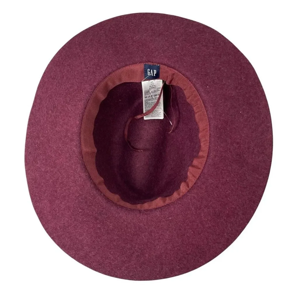 NEW GAP 100% wool fedora‎ hat Size M/L beet wine color - Picture 6 of 8
